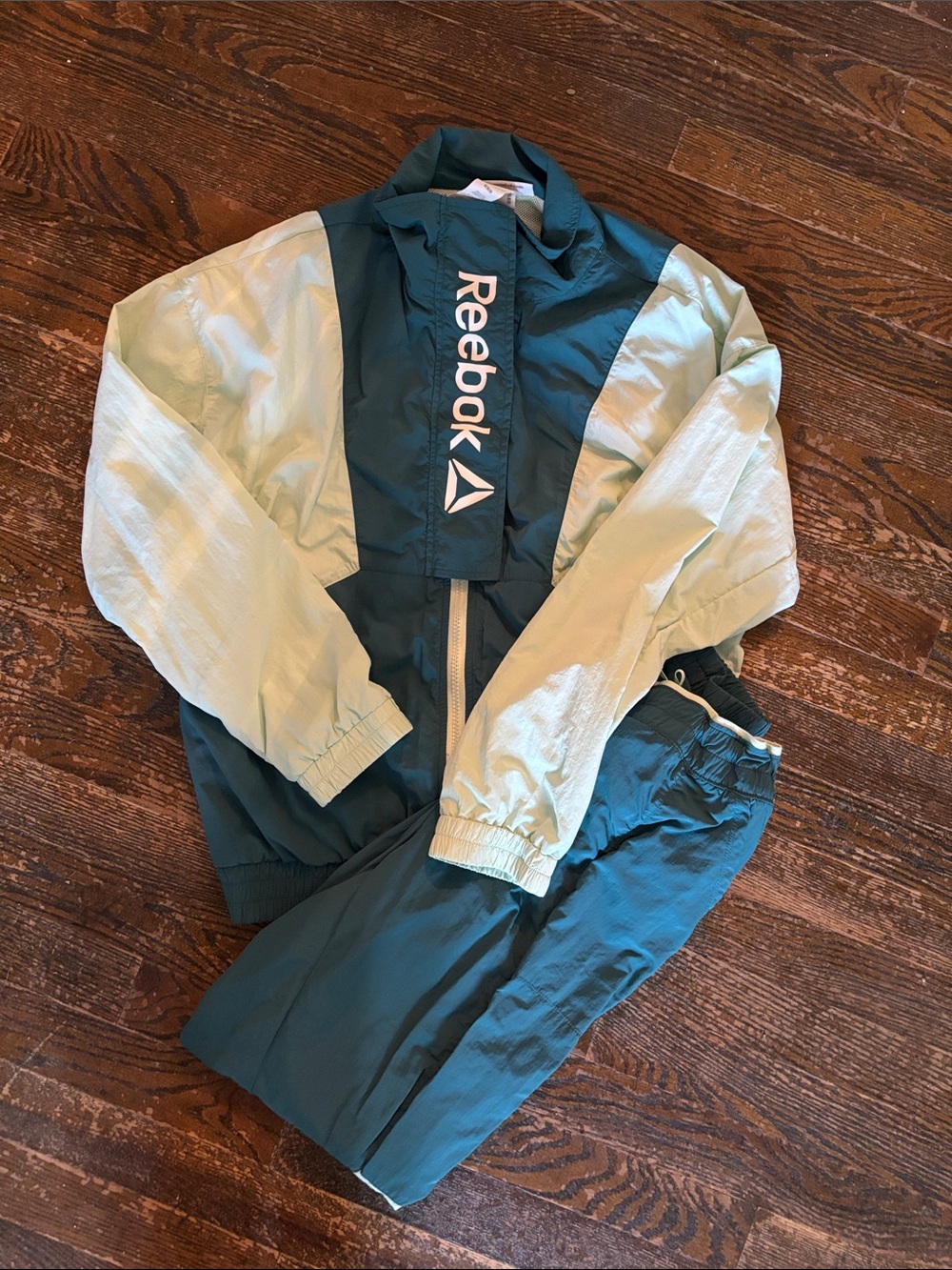 Reebok Teal and Mint Two-Piece Windbreaker Set